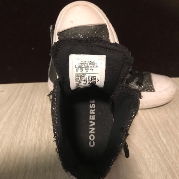 CONVERSE ALL STAR, METALLIC/SILVER SNEAKERS,GIRLS - Picture 4 of 5